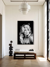 Dolly Parton Retro Canvas Print, Black and White Famous Iconic Country Music Singer Poster, Retro Vintage Photography Canvas 1818990468