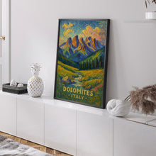 Dolomites Italy Vintage Poster_ Mountain Landscape with Alpine Stream _ Retro Wall Art for Nature Lovers - Dolomites Wall art