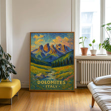 Dolomites Italy Vintage Poster_ Mountain Landscape with Alpine Stream _ Retro Wall Art for Nature Lovers - Dolomites Wall art