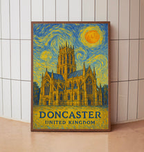 Doncaster Poster Print, Doncaster Travel Poster, Doncaster Van Gogh Style Wall Art, Doncaster, United Kingdom