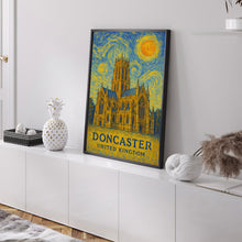 Doncaster Poster Print, Doncaster Travel Poster, Doncaster Van Gogh Style Wall Art, Doncaster, United Kingdom