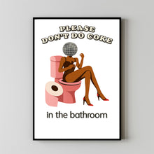 Don't Do Coke in the Bathroom Disco Print, Dopamine Decor  Wall Art, Bathroom Decor College r