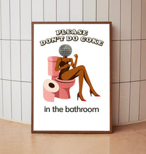 Don't Do Coke in the Bathroom Disco Print, Dopamine Decor  Wall Art, Bathroom Decor College r