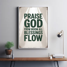 Doxology Christian Wall Art Quote, Praise God from Whom All Blessings Flow