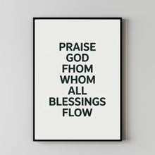 Doxology Christian Wall Art Quote, Praise God from Whom All Blessings Flow, , Sage Green Wall Art 1