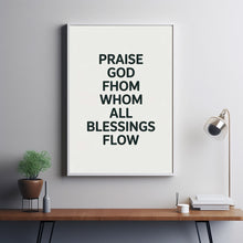 Doxology Christian Wall Art Quote, Praise God from Whom All Blessings Flow, , Sage Green Wall Art 1