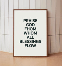 Doxology Christian Wall Art Quote, Praise God from Whom All Blessings Flow, , Sage Green Wall Art 1