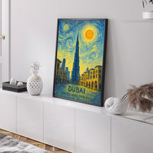 Dubai Poster Print, Dubai Travel Poster, Dubai Van Gogh Style Wall Art, Dubai, United Arab Emirates