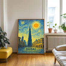 Dubai Poster Print, Dubai Travel Poster, Dubai Van Gogh Style Wall Art, Dubai, United Arab Emirates