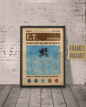 E.T.  The Extra-Terrestrial Movie Poster,  Framed Film Poster, Classic Christmas Films Quote Poster,Christmas Gift, 90s Dad Gift 612443329