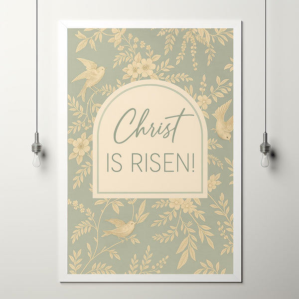 Easter Art, Christ is Risen! Christian Wall Art for Entryway, Dining Room, Kitchen Church Office, Resurrection Art Print or Canvas