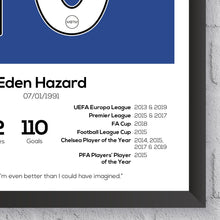 Eden Hazard Legend Stats Football Print 1577094092