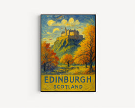 Edinburg Scotland Travel Print, Edinburgh Poster Print, Edinburgh Castle Wall Art, Scotland Edinburgh Wall Decor
