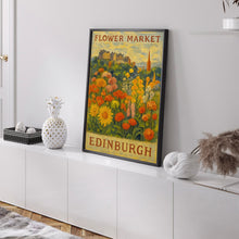 Edinburgh Flower Market Poster, Wall Decor, United Kingdom Floral Illustration, Botanical Gallery Wall Art, Gift For Friend, Travel Poster