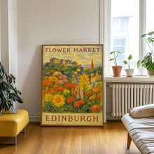 Edinburgh Flower Market Poster, Wall Decor, United Kingdom Floral Illustration, Botanical Gallery Wall Art, Gift For Friend, Travel Poster