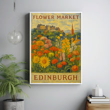 Edinburgh Flower Market Poster, Wall Decor, United Kingdom Floral Illustration, Botanical Gallery Wall Art, Gift For Friend, Travel Poster