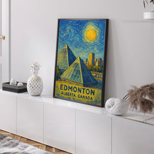 Edmonton Poster Print, Edmonton Travel Poster, Edmonton Van Gogh Style Wall Art, Edmonton, Alberta, Canada
