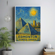 Edmonton Poster Print, Edmonton Travel Poster, Edmonton Van Gogh Style Wall Art, Edmonton, Alberta, Canada