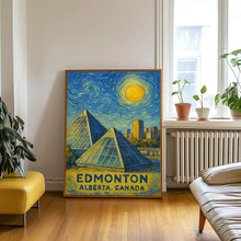 Edmonton Poster Print, Edmonton Travel Poster, Edmonton Van Gogh Style Wall Art, Edmonton, Alberta, Canada