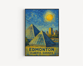 Edmonton Poster Print, Edmonton Travel Poster, Edmonton Van Gogh Style Wall Art, Edmonton, Alberta, Canada