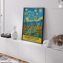 Edmonton Print No 1, Edmonton Photo Poster, Edmonton Travel Wall Art, Edmonton Map Print, Edmonton Van Gogh Style Print, Alberta, Canada