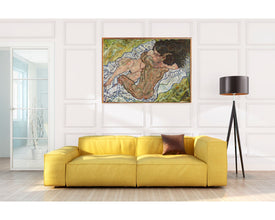 Egon Schiele The Embrace (Lovers, 1917) print, Egon Schiele print, Egon Schiele poster, Egon Schiele wall art, Art reproduction the embrace 1234110253