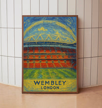 England Football Print, Wembley Stadium Contemporary Art Poster, Mens and Women's Team Wall Art Gift, Framed or Unframed, A4 A3 A2 A1