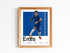 Enzo Fernandez Soccer Poster, Argentine Midfielder, Boys Room Decor Sport Poster 1653651279