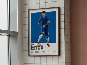 Enzo Fernandez Soccer Poster, Argentine Midfielder, Boys Room Decor Sport Poster 1653651279