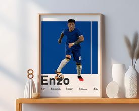 Enzo Fernandez Soccer Poster, Argentine Midfielder, Boys Room Decor Sport Poster 1653651279