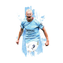 Erling Haaland Football Art Print Vibrant  Poster (PDF) 1397110722
