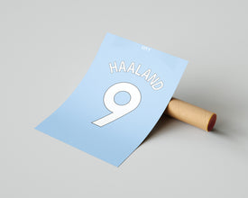 Erling Haaland Jersey Poster, Man Cave Decor Sport Poster 1509682878