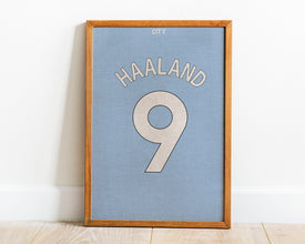 Erling Haaland Jersey Poster, Man Cave Decor Sport Poster 1509682878