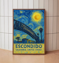 Escondido Poster Print, Escondido Travel Poster, Escondido Van Gogh Style Wall Art, Escondido, California, United States