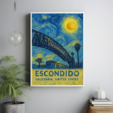 Escondido Poster Print, Escondido Travel Poster, Escondido Van Gogh Style Wall Art, Escondido, California, United States