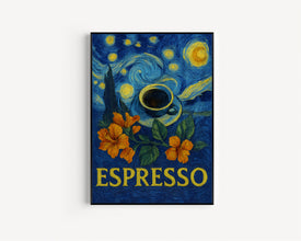 Espresso Coffee Print, Retro Vintage Kitchen Poster, Italian Coffee Art, Aesthetic Coffee Poster, Coffee Cup On Table, Cafe Art, 70s 80s 90s