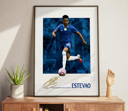 Estevao Football Poster  Chelsea Football Art Print for Fans 4403239607