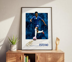 Estevao Football Poster  Chelsea Football Art Print for Fans 4403239607