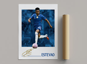 Estevao Football Poster  Chelsea Football Art Print for Fans 4403239607