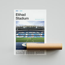Etihad Stadium Football Poster Manchester City Football Art Print 4397962304