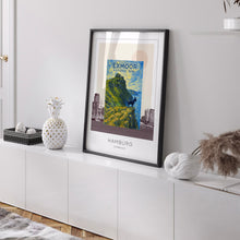Exmoor National Park Poster, Travel Print, Valley of the Rocks, Somerset, Devon, Dartmoor, Retro Travel Poster, Wall Art Gift, Lynmouth