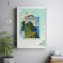 Exmoor National Park Poster, Travel Print, Valley of the Rocks, Somerset, Devon, Dartmoor, Retro Travel Poster, Wall Art Gift, Lynmouth