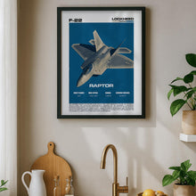 F-22 Raptor Retro Aviation Poster Lockheed Martin Fighter Jet (PNG Digital Download) 4365601778