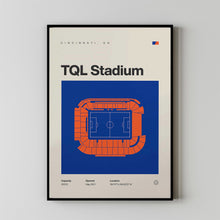 FC Cincinnati Poster, TQL Stadium Print, Mid Century Modern Soccer Poster, Football Bed-72CIKV