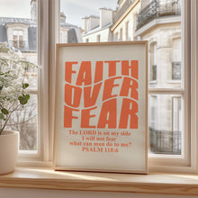 Faith Over Fear Poster, Psalms, Bible Verse Print, Free Delivery, Trendy Christian Wall Art, Retro Poster, Christian Poster, Physical poster 4349882287