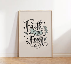 Faith over Fear Print, Christian wall art, Psalm scripture, Christian Poster, Bible Verse, Digital Download, Dorm Decor, Gift for Christians 1725869094