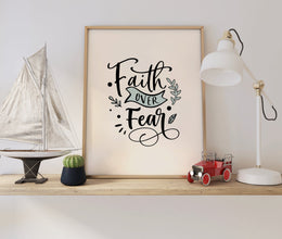 Faith over Fear Print, Christian wall art, Psalm scripture, Christian Poster, Bible Verse, Digital Download, Dorm Decor, Gift for Christians 1725869094