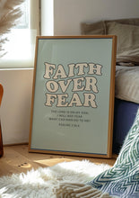 Faith over Fear Print, Psalms Bible Verse Poster, Large Christian Wall Art, Digital Download, Prayer Room Decor, Sage Green Printable 1488023417