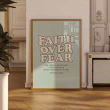Faith over Fear Print, Psalms Bible Verse Poster, Large Christian Wall Art, Digital Download, Prayer Room Decor, Sage Green Printable 1488023417