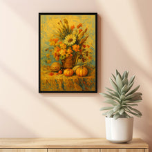 Fall Harvest Wall Art, Vintage Style Oil Painting Autumn Harvest Still Life Artwork Print, Pumpkin